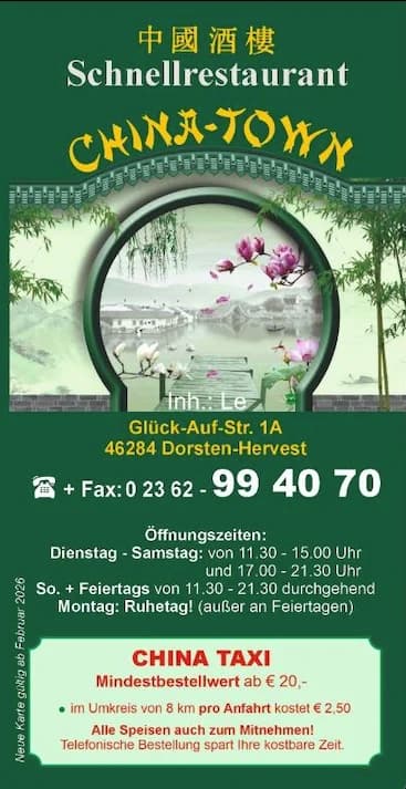 China Town Dorsten Speisekarte